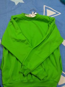 Neon Green Colour Sweatshirt For Girls And Women