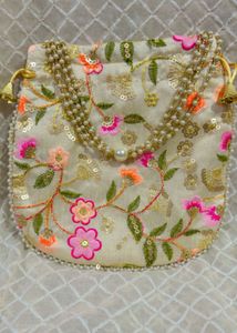Floral Embroidered Potli Bag