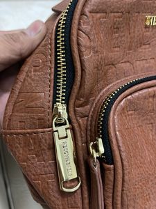 Steve Madden Embossed Brown Mini Backpack