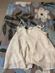 White Tiered Tank Top