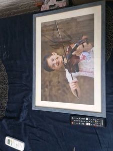 Framed Boy Violin Art
