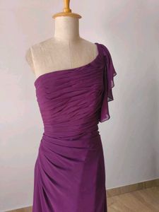 Elegant Purple One-Shoulder Gown