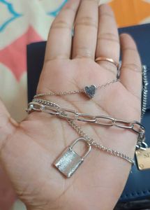 Layered Silver Tone Chain Necklace Set