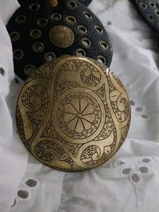 Y2k Vintage Disc Leather Belt