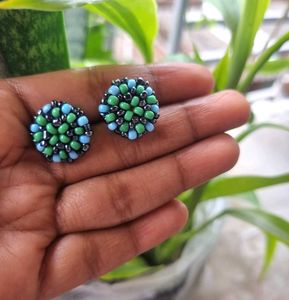 Handmade Beaded Stud Earrings