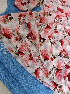 Floral Dress Material ith Mini Stone Work