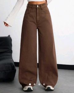 Brown Wide Leg Jeans