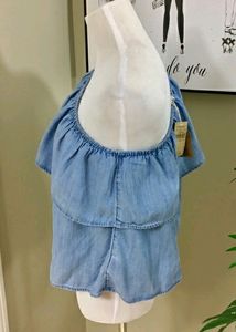 Denim Off Shoulder Top ( One Sided )