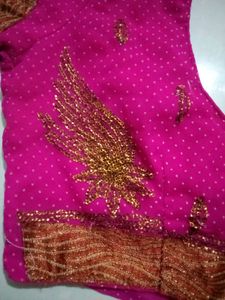 Decorated Rose Saree