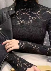 Black Sheer Net Tops