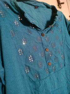Blue Cotton Kurti