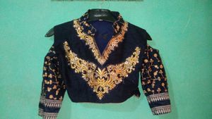 Embroidered Navy Blue Blouse