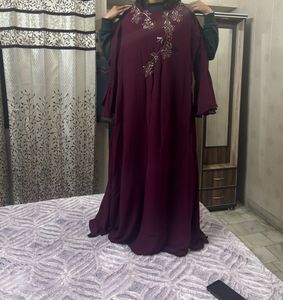 Maroon Embellished Gown