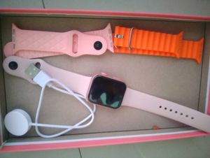 Smart Watch In Pink Colour With Charger