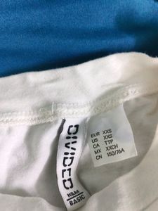 H&amp;M Fitted Crop White Tshirt