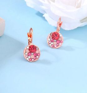 Yellow Chimes Pink Crystal Stone Earrings