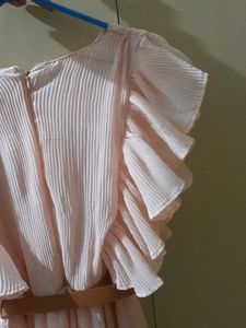 Pink Ruffle Sleeve Dress