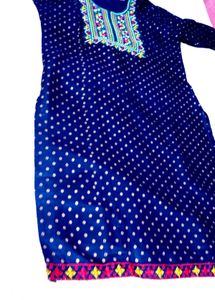 Embroidered Blue Kurta