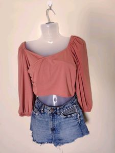 Puff Sleeve Crop Top