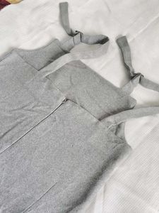 Gray Sleeveless Pinafore Dress❤️