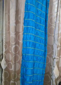 blue lace work dupatta