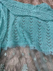 Whimsical Mermaidcore Lace Embroided Shrug