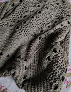 Olive color crochet dress