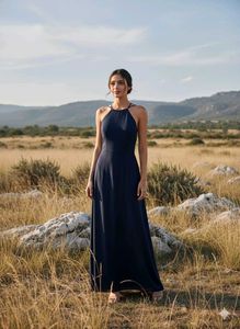 Elegant Navy Blue Maxi Dress