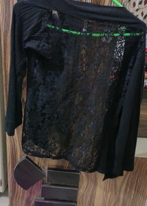 Half Net Black Shrug