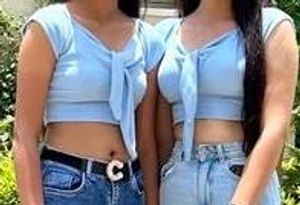 Cute Blue Tie-Front Crop Top