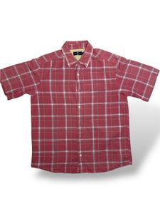 Red Plaid Short Sleeve Shirt