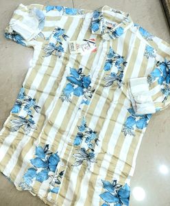 Stripes flower print shirt