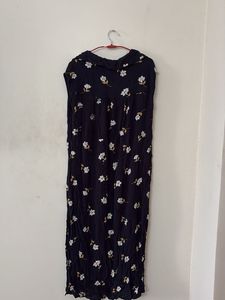 Floral Print Black Dress