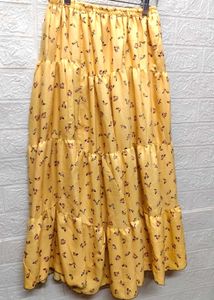 Floral Yellow Skirt 🌸 Free Size