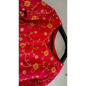 Paplum Top Pink Colour Full Embroidery