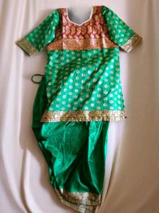 Green Silk Patiala Set