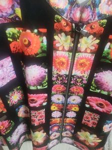 Floral Print Zip Up Jacket