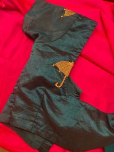 Pink Elephant Embroidered Saree