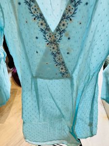 Embroidered Blue Top
