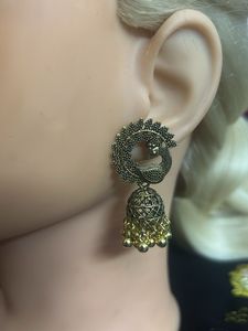 FUBS Jhumka Earrings - Antique Gold Tone