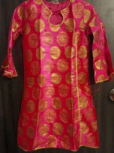 Girls&#39; Pink &amp; Gold Tunic Top