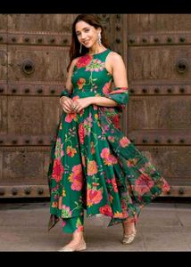 Sale !!Floral Green Kurta Set