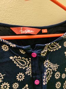 Paisley Print Tunic Blue Top