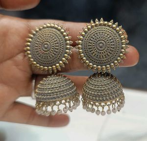 Antique Gold Jhumka Earrings