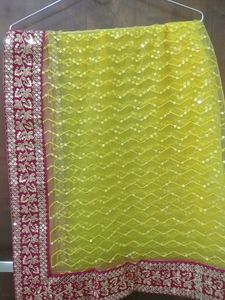 Yellow Net Dupatta