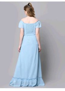 Light Blue Off-Shoulder Maternity Dress