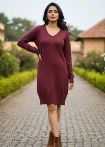 Imported Burgundy Sweater Dress