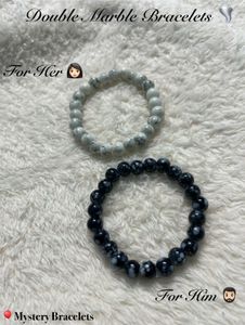 Marble Bead Bracelets - His & Hers Set