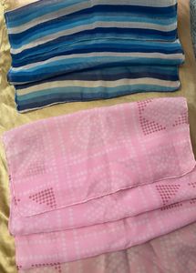 Pink And Blue Scarves Combo