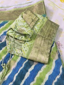 Beautiful green sari with blouse